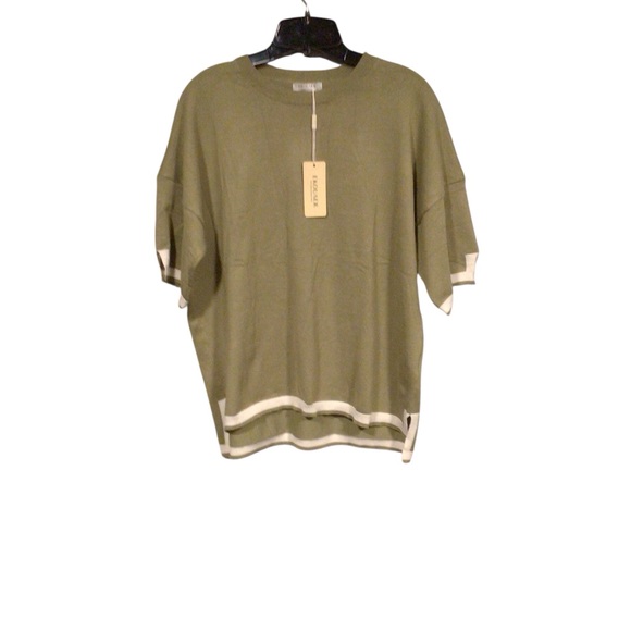 Ekouaer Women green 2 Piece Short Sleeve Sweater Top Wide Leg Long Pants size L - Picture 4 of 5